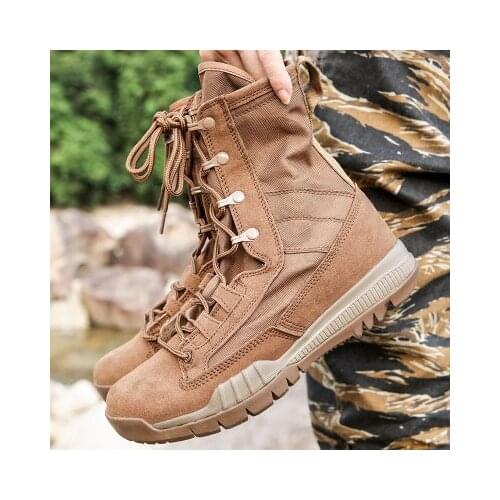 Leather Outdoor Hiking Shoes Mens Desert Ankle Boot Military Tactical Boots Men Combat Army Boots Riding Working Shoes
