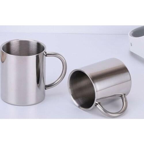 220/300/400ml Stainless Beer Mug Coffee Cup Tea Double Wall Camping Drinking Cup