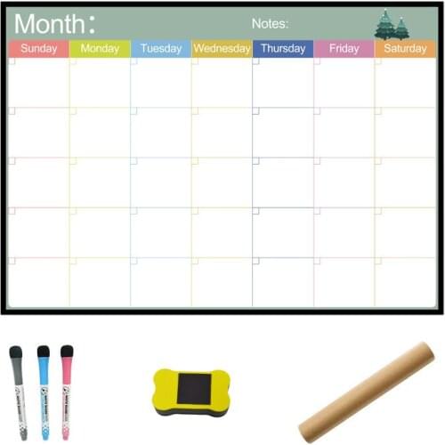 Magnetic Whiteboard Calendar Schedule Weekly Monthly Magnet Calendar Planner Drawing Refrigerator Stickers Ofiice Home Use Memo