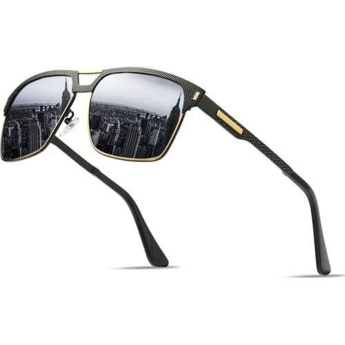 NerZhul New Man Polarized Sunglasses HD Classic Black Spring Leg Men Polarized Sun Glasses Gold Pilot Lunette Mirror Glasses