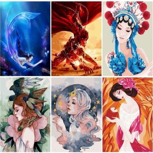 40x50cm Frame Diy Oil Paint By Numbers Cartoon Figures Coloring By Numbers Adults On Canvas HandPainted Wall Art Gift Home Decor