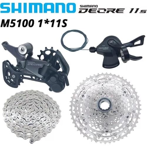 SHIMANO DEORE M5100 M5120 1x11 Speed Groupset MTB Mountain Bike Contains Shift Lever Rear Dearilleur Cassette Chain 11V RD-M5120