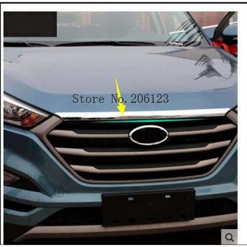 FIT FOR HYUNDAI TUCSON TL 2015 2016 2017 CHROME FRONT HOOD BONNET GRILL LIP MOLDING COVER TRIM GRILLE BAR GARNISH MESH STYLING