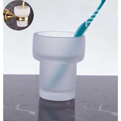 Wall mounted glass toothbrush cup for bathroom