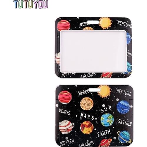 PC3124 Creative Planets Lanyard Card Holder Student Child Hanging Neck Mobile Phone Lanyard Badge Subway Access Card Holder