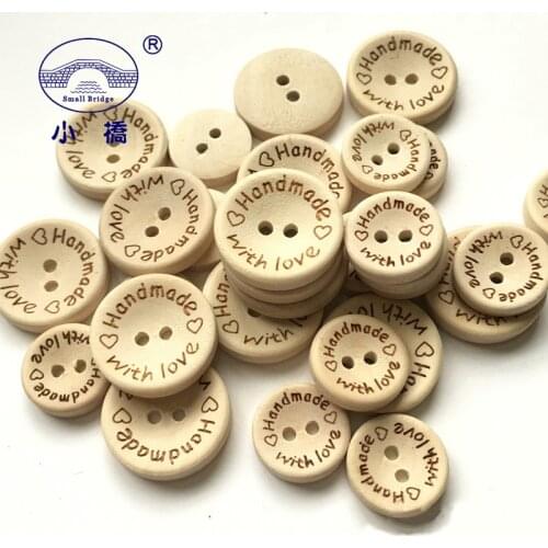 50pcs Natural Color 2 Hole Wooden Buttons Handmade Sewing Accessories Buttons Decoration 15mm/20mm/25mm Button For Clothes S173