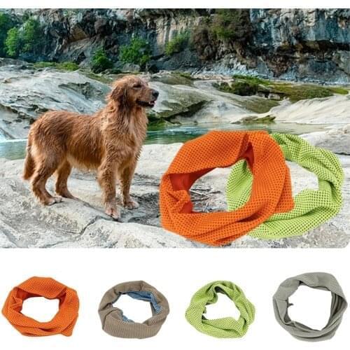 Dog Cat Summer Ice Silk Triangle Scarf Towel Heatstroke Prevention Dog Scarf Cooling Coldness Wrap Neck Pet Collar Supplies