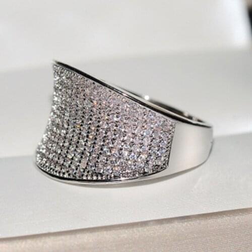 Special Design Exaggerated Ring For Woman Men Full Crystal Microscope Cover Hip Hop Style Luxury Nobility Jewelry Finger Band