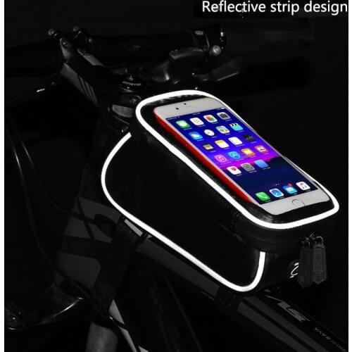 MTB Road Bike Bicycle Bags Touch Screen Front Top Tube Bicycle Bags Rainproof Cycling Bags 6.0 Inch bike Cell Phone Cases