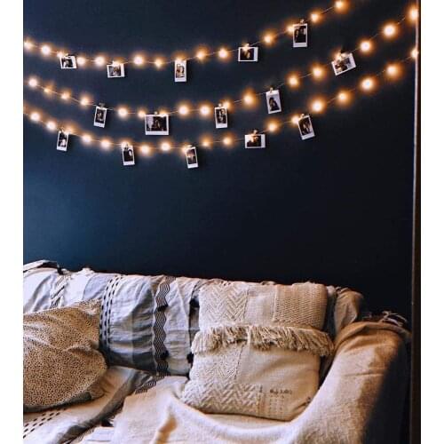 5m 10m Led garland photo clip string lights fairy light powered by battery USB wedding party holiday lighting home decoration