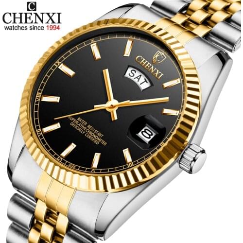 Top Luxury Brand Men Watches CHENXI 2021 New Fashion Quartz Business Male Wristwatches Analog Week&Calendar Display Clock Watch