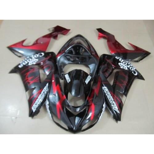 High quality ABS plastic Fairing kit for Kawasaki ZX10R 2006 2007 red black Corona NINJA ZX 10R 06 07 fairings VR8