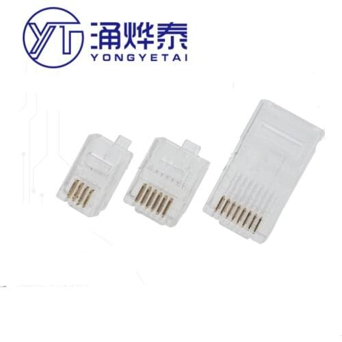 YYT 20PCS 4 core 6 core 8 core telephone network cable crystal plug RJ11 RJ45 95001 4P4 6P6 8P8C