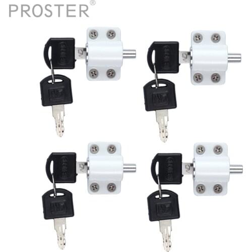 Proster 4Pcs sliding window lock with key child safety protection lock anti-theft door lock push window Sliding Door Locks