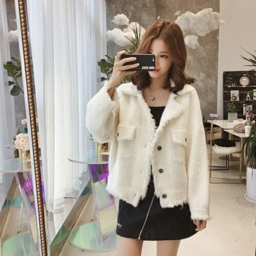 2019 New Spring And Autumn Imitation Mink Knitted Tops Female Small Coat Fashion Loose Knit Cardigan Shirt Women Jacket AA5045