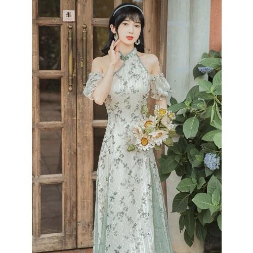 Make spot a youth apricot tree jacquard improved cheongsam pricing