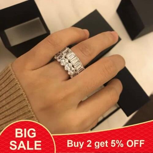 Superior quality Promise Ring AAAAA cz 925 Sterling Silver Eternity Engagement Wedding Band Rings for women Bridal Party Jewelry