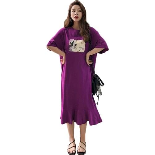 NYFS Summer Dress 2021 Korean New Loose Large size Ruffle Short Sleeves Woman Dress Vestidos Robe Elbise Fashion Print Dresses