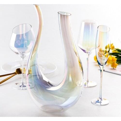 1.5L U Shape Crystal Red Wine Decanter Swan Wine Carafe Gifts Large Aerator Accessories Hand Blown Sommelier Carafe Lead Free