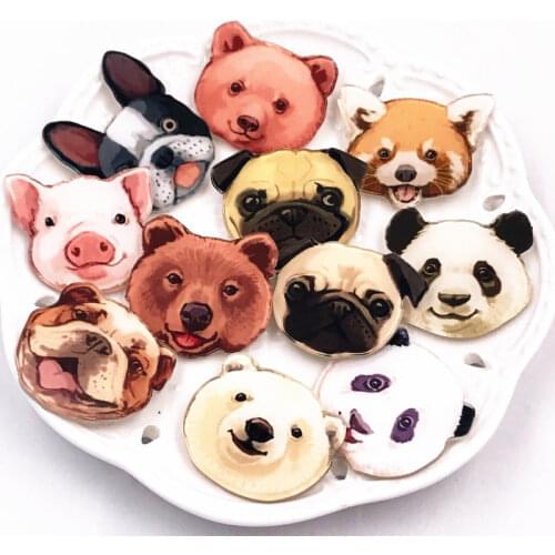 1PCS Lovely Animal Badges Cute Cartoon Dog Icon Brooches Clothes Backpack Decoration Party Gifts Birthday Presents