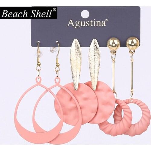 2020 Earrings Metal Geometric Long Speed Selling Ladies Fashion New Jewelry Bohemian Gold Korean Metal Pendant Unique Statement