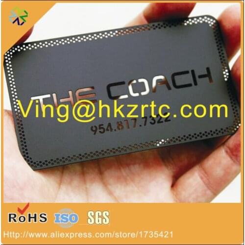 250pcs/lot)custom logo black base matte CEO metal cards with factory price