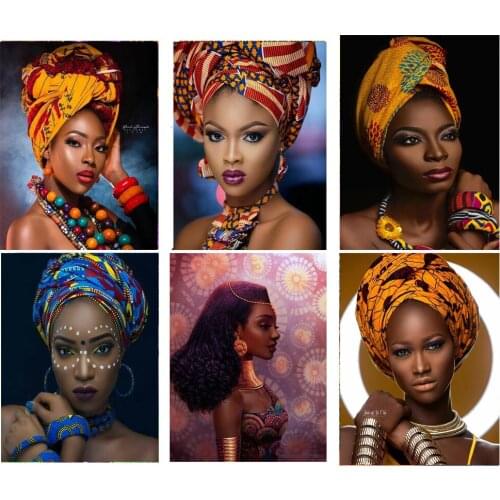 3d round diamond embroidery Africa sexy black woman 5d Diy full sets diamond painting mosaic pictures of rhinestones art