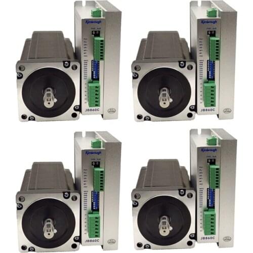 4Axis NEMA34 stepper motor 12N.m(1715oz-in) shaft diameter 12.7/14mm 6.0A and Driver AC18-80V/DC24-110V 2.0-6.0A 256Micro