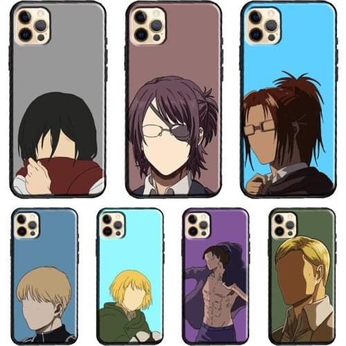 Attack on Titan Eren Armin Mikasa Case For iPhone 12 Pro Max mini XR X XS 7 8 Plus SE 2020 11 Pro Max Back Cover Shell