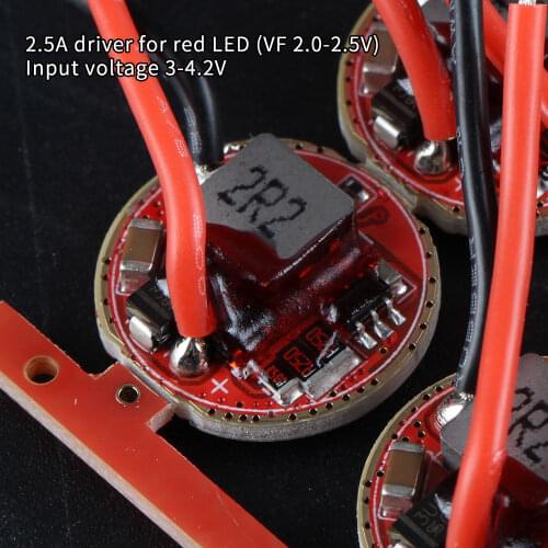 2.5A driver for red light (VF 2.0-2.5V) ,input voltage 3-4.2V