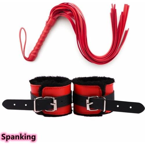 Exotic Accessories Toys of Leather Bondage Strap Handcuffs with Blindfold Flirt Mask for Fetish Bdsm Adults Games Sexy Lingerie