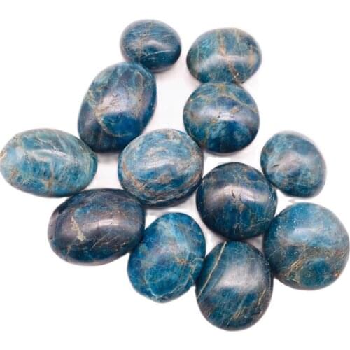 Feng shui natural blue quartz gemstone apatite palm stone crystals healing stones for Home Decoration