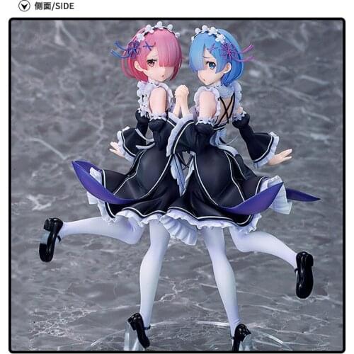 25cm Anime Re:Life in a different world from zero Ram&Rem Figure Maid outfit Ram Action Figure PVC Model Toys