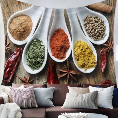Chili Cooking Seasoning Tapestry Wall Hanging Living Room Decor Wall Hanging Tapestry Yoga Mat Home Decor Art