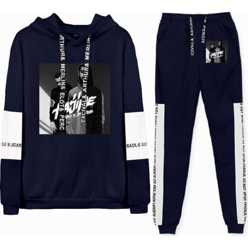 Miyagi&Andy panda Paint fall winter Suit Hoodies Patchwork Sweatshirt Banded Pant Two Piece Streetwear Novelty Chic style