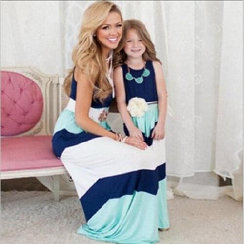 Kindstraum 2018 Summer Mother Daughter Dresses Brand Striped Cotton Family Look Fashion Matching Mother Daughter Clothes,RC633