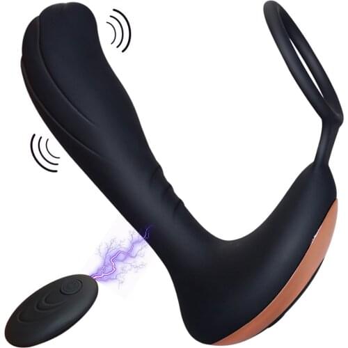 New Remote Control Prostate Massager USB Charging with Cock Ring Butt Plug Anal Vibrator Sex Toys for Men Anal Prostata