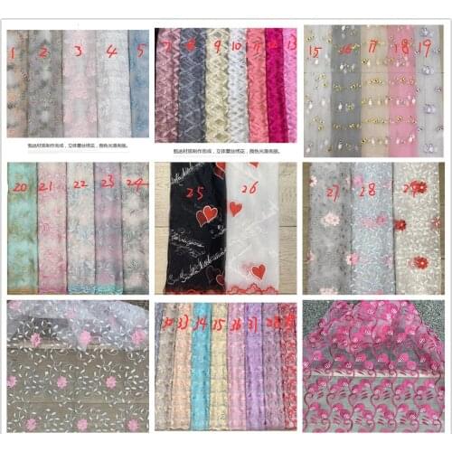 Multicolor mesh embroidered fabric spring and summer spot fashion dress embroidered cloth