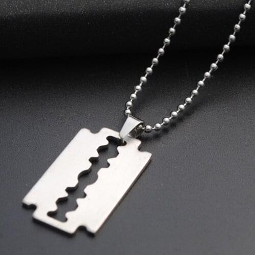 Trendy Men Razor Pendant Necklaces Fashion Shaver Shape Chain Necklaces Women Couple Punk Jewelry Gift Accessories
