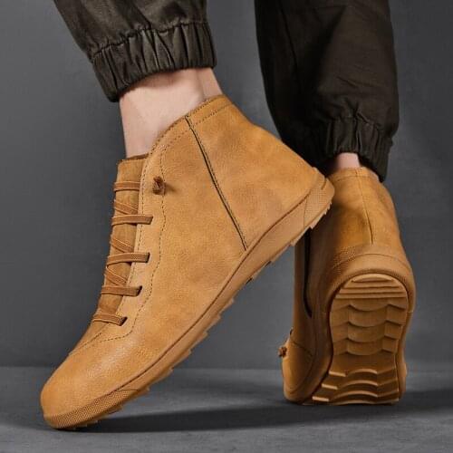 Coturno Men Casual Shoes Mens Rubber Boots Leather Ankle Boty Dress Work Mens Sneakers Cowboy Black Sneaker For