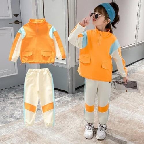 New Fashion Girls Clothing Set 4 7 9 11 12 14 Years School Girls Sports Sweatshirts +Pants Korean Kids Tracksuits Sets for Girls