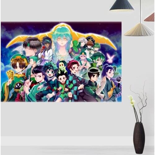 New My Hero Academy Anime Posters On The Wall Modern Anime/Movie/Abstract Rectangle Poster Silk Fabric Cloth Wall Art Unframed