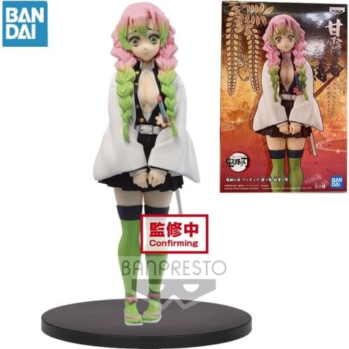 Original Bandai Demon Slayer Kanroji Mitsuri Anime Figure ABS Action Toy Figures Collections Model Toys Birthday Present 16CM