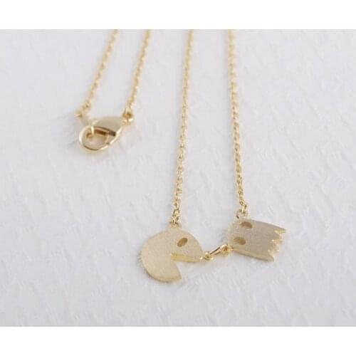 Daisies Pendant Necklaces fun character humorous PacMan necklace gift wedding For Girl Women Wholesale 30pcs/lot