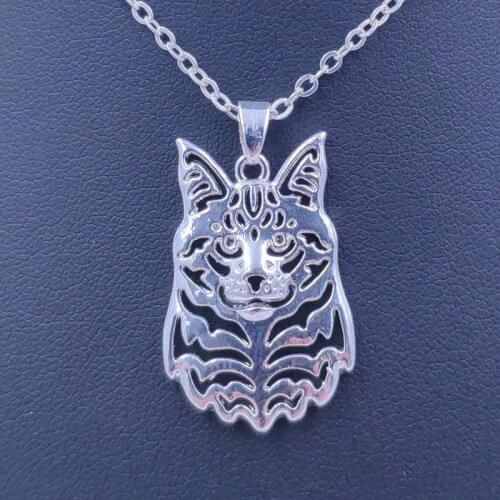 Maine Coon Animal Pendant Necklace Gold Silver Plated Jewelry Gift For Women Male Female Girls Ladies Punk Christmas NT009
