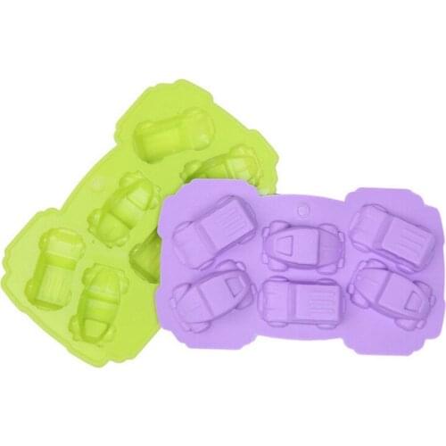 Silicone Form Kitchen Accessories Chocolate Molds Cartoon Cars Shape Fondant Cake Soap Pastry Stencils Baking Pan