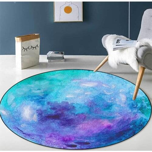 Blue Purple Green Planet Surface Round Carpet For Kids Room Nordic Colorful Girl Room Capet Area Rug Room Decor Chair Mat Floor