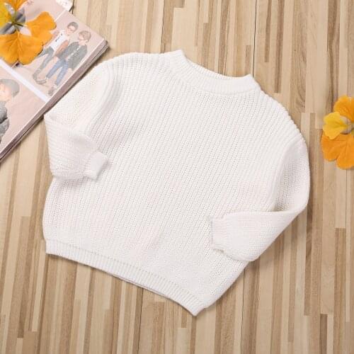 0-5Years Baby Girls Sweater Tops 2021 Autumn Winter Solid Color Long Sleeve Knitted Pullover Sweaters Kids Clothes Knitwear