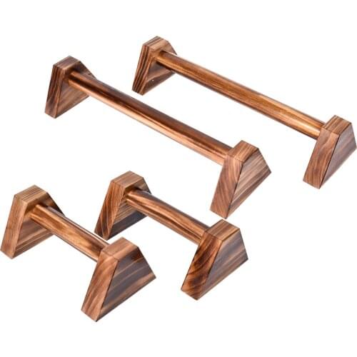Charcoal Wooden Push-Up Stands Handstand Balance Parallel Bar 1 Pair Fitness Bracket Gym Chest H Shaped Double Rod For Exercise