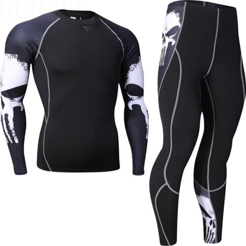 Mens Suit Winter Thermal Underwear Sportswear Base Layer Sport Fitness Quick-drying Clothes Fleece Compression Running Clothes